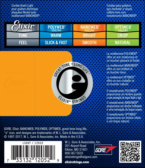 Elixir Nanoweb Light Electric Guitar Strings ( .010 - .046) - Image 2