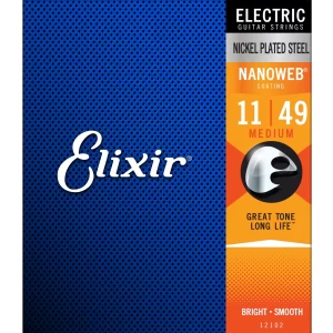 Elixir Nanoweb Medium Electric Guitar Strings (.011 - .049)
