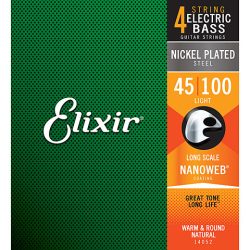 Elixir Nanoweb Light Long Scale Electric Bass Strings (.045 - .0100)