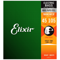 Elixir Nanoweb Medium Long Scale Electric Bass Strings (.045 - .0105)