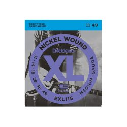 D'Addario Nickel Wound Electric Guitar Strings, Medium/Blues-Jazz Rock, 11-49