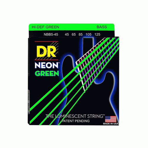 DR Neon Green Bass 5 Strings 45-130 - Image 2
