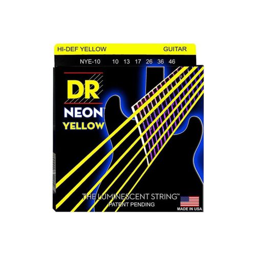 DR Neon Yellow Electric Guitar Strings 10-46 Gauge