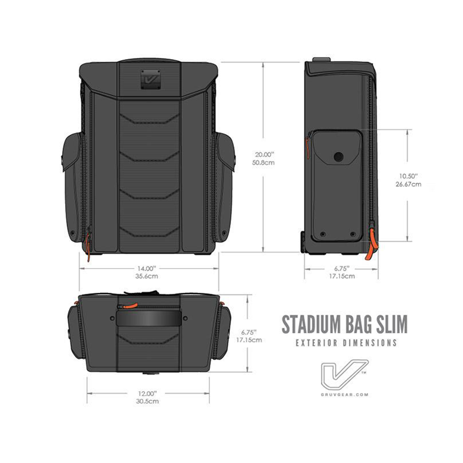 GRUV GEAR BAG STADIUM SLIM BLACK - Marshall Music