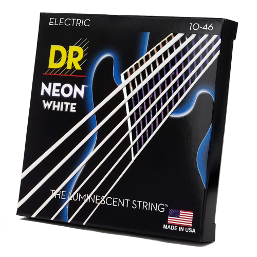 DR Neon White Electric Guitar Strings – 10-46 Gauge