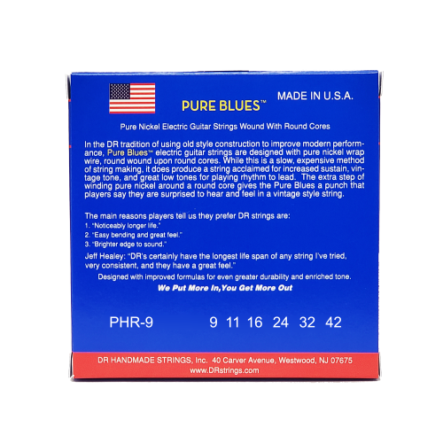 DR Strings Pure Blues Nickel, Light, 9-42 Gauge Electric Guitar Strings - Image 3