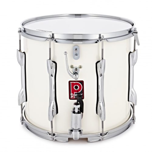 Premier Marching Traditional 14 x 12 inch Snare Drum, White - Double Snare Wire