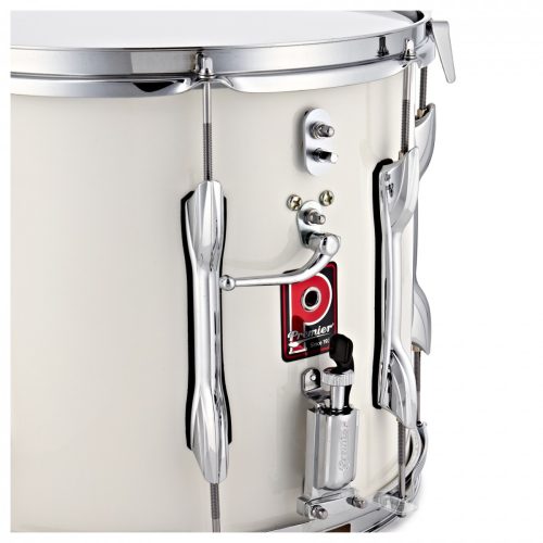 Premier Marching Traditional 14 x 12 inch Snare Drum, White - Double Snare Wire - Image 3