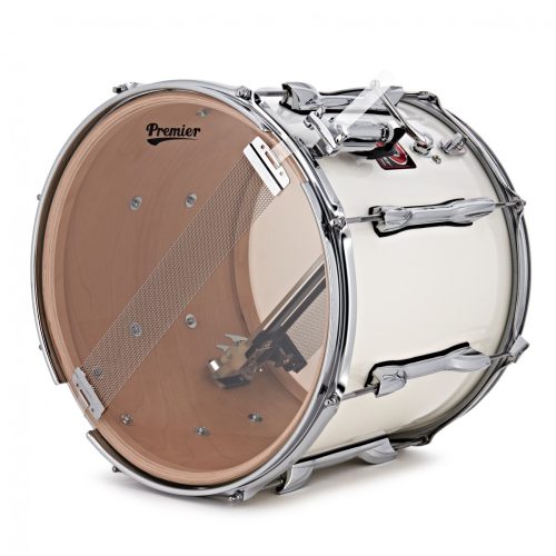 Premier Marching Traditional 14 x 12 inch Snare Drum, White - Double Snare Wire - Image 5