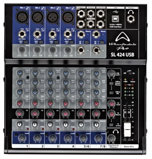 Wharfedale SL424USB 8 Channel Analog Mixer w/ USB Interface - Image 3