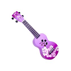 Mahalo Soprano Ukulele Hibiscus – Purple