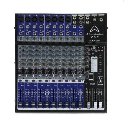 Wharfedale SL824USB 4-Mic 12-Channel Mixer with FX - Black