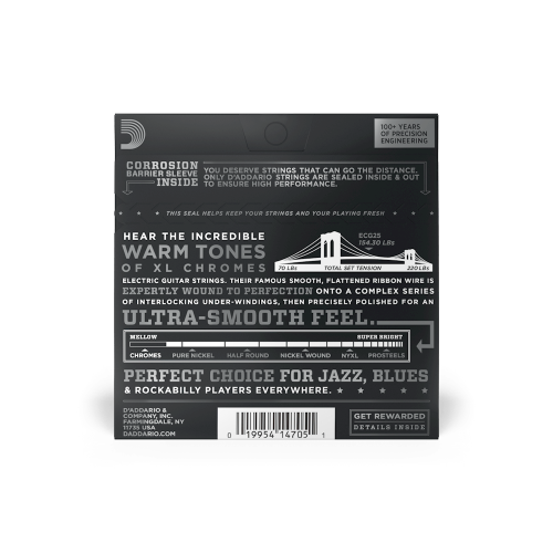 D'addario ECG25 Flat Wound Chrome Guitar Strings 012-052 - Image 3