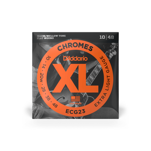 D'addario ECG23 Flat Wound Chrome Guitar Strings 010-048