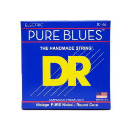 DR Strings PHR-10 Pure Blues Pure Nickel Electric Guitar Strings - .010-.046 Medium Factory