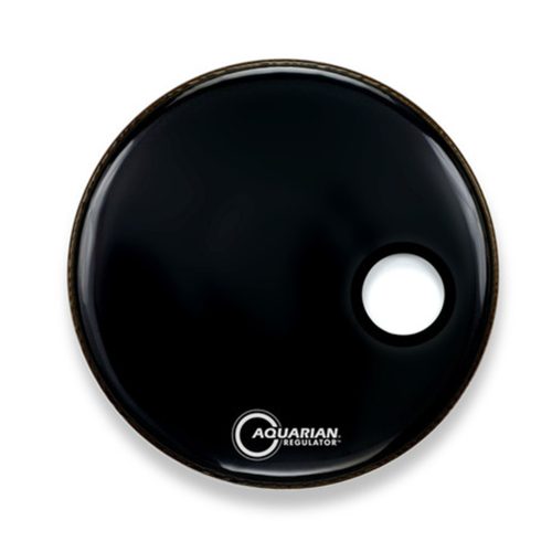 Aquarian Regulator 24 inch Bass Drum Head w/ Offset Hole (Black)