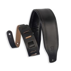 Levys Strap 3" Leather Padded Strap Black