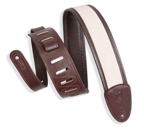 Levys Strap 2" Lux Padded Hemp Traditional Dark Brown,Natural 2.5 – MHG2-DBR