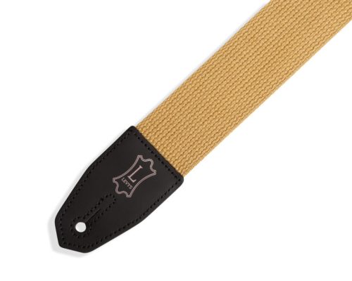 Levys Strap 2" Guitar Strap Right Height Standard Cotton Tan 2 – MRHC-Tan - Image 2