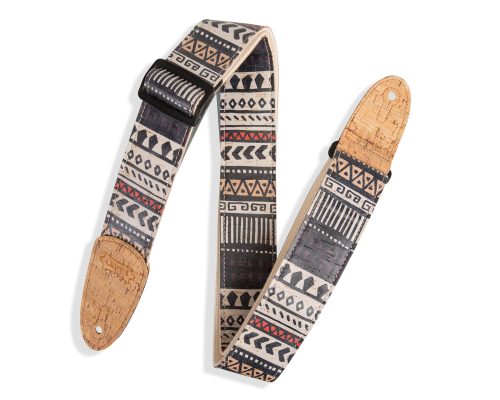 Levys Strap 2" Guitar Strap Zanzibar Cork White, Black, Red, Blue 2 – MX8-002