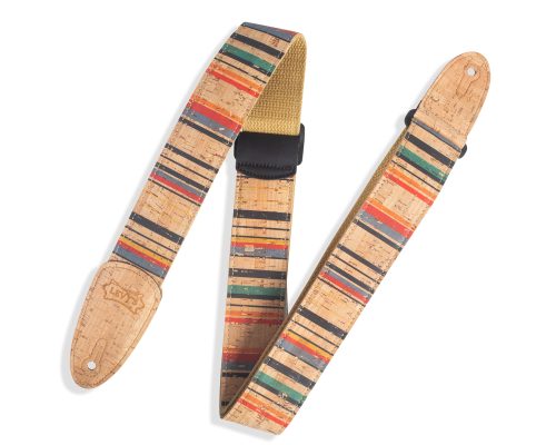 Levys Strap 2" Guitar Strap Nantucket Cork White, Blue, Red, Yellow 2 – MX8-003