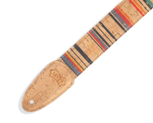 Levys Strap 2" Guitar Strap Nantucket Cork White, Blue, Red, Yellow 2 – MX8-003 - Image 2