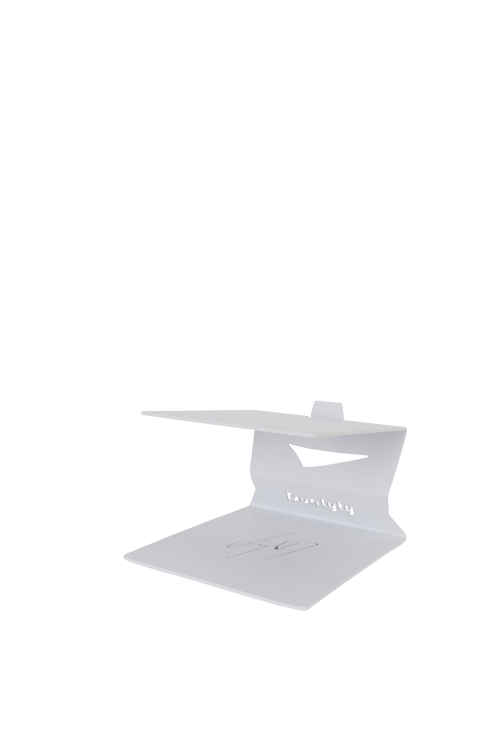 Dualyty 345 Mild Steel Desktop Monitor Stand Pair (White) - Image 3