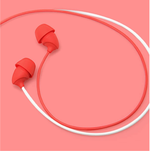 Sleeper Silicone Uni-body Earphones - Red - Image 2