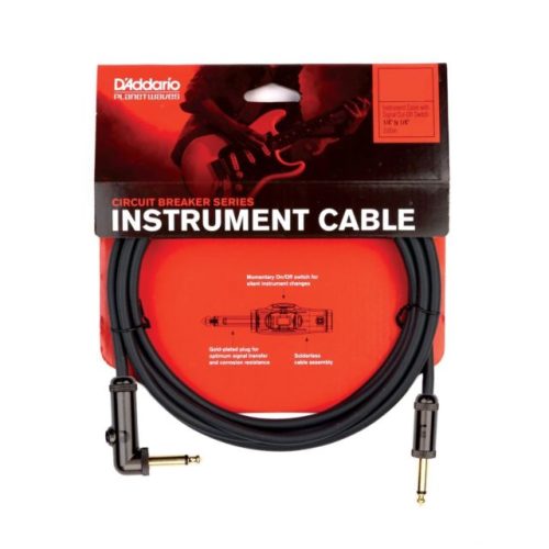 Planetwaves PWAGRA20 Custom Series 20ft Circuit Breaker Right Angled Instrument Cable