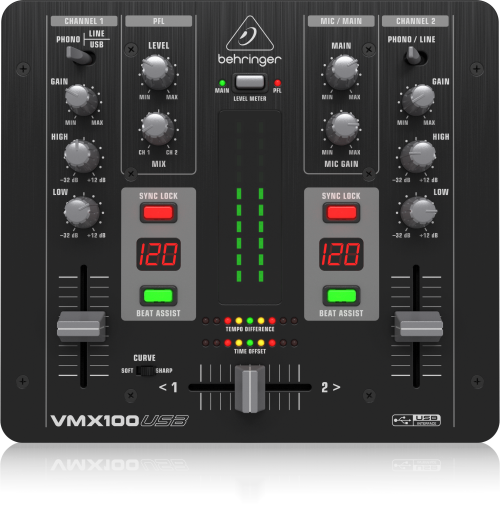 Behringer Pro Mixer VMX100USB 2-channel DJ Mixer - Image 2