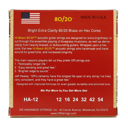 DR. Strings Hi-Beam 80/20 Acoustic 12-54 Light Guitar Strings - Image 3