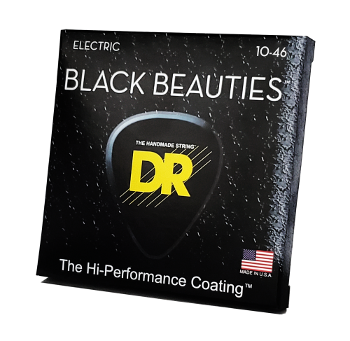 DR Strings BKE-10 Black Beauties K3 Coated Electric Guitar Strings - .010-.046 Medium
