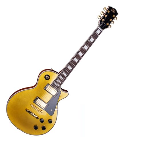 SX EH3-GD EH Series Les Paul Style Electric Guitar (Gold Top) - Image 2