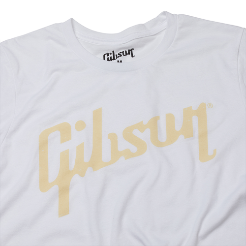 Gibson Distressed Logo White T-Shirt Small - Image 2