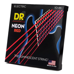 DR Strings Hi-Def NEON Red Coated Medium (10-46) Electric Guitar Strings