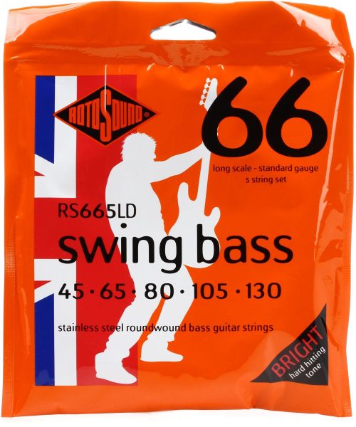 Rotosound Swing Bass 66 Stainless Steel Roundwound Long Scale 5-String Bass Strings