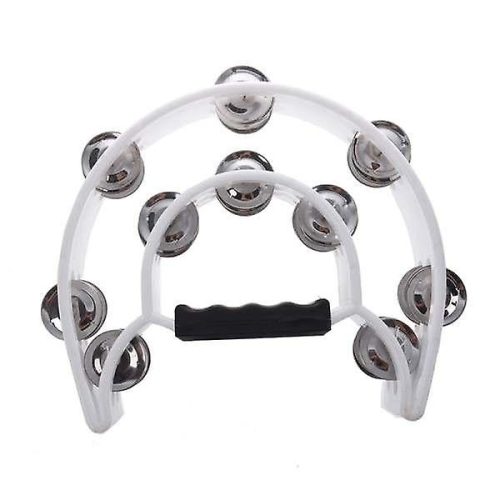 Santa Fe Tambourine - Double Half Moon White
