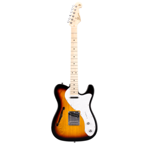 SX STL/H/3TS Semi Hollow Body Telecaster : 3 Tone Sunburst - Image 2