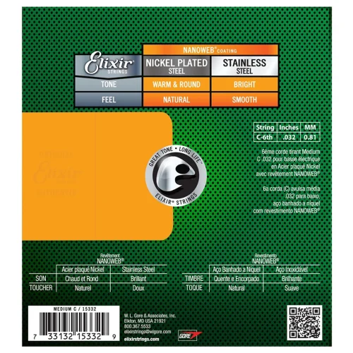 Elixir Strings Bass Medium C .032 - Image 2
