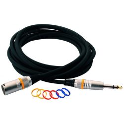 Warwick Male XLR - 1/4 Inch Jack Microphone Cable - 10m (Black)