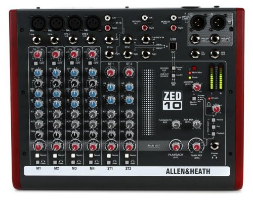 Allen and Heath ZED-10 10-channel Mixer with USB - Image 2