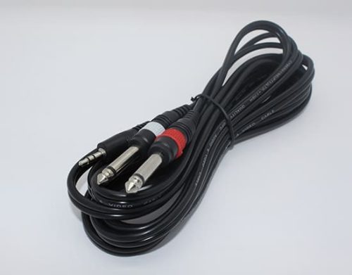 Cyberdyne 3.5mm Stereo Male to 2 x 6.35mm Mono Male Cable (3m)