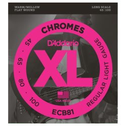 D'Addario Chrome Flatwound Bass Strings - .045-.100 Light