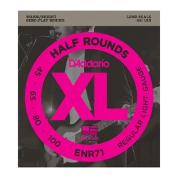 D'Addario ENR71 Semi-Flatwound Bass Guitar Strings - .045-.100