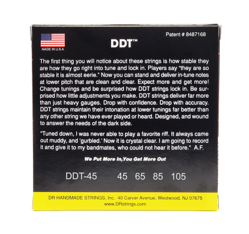 DR Strings DDT-45 Drop-Down Tuning Stainless Steel Bass Guitar Strings - .045-.105 Medium - Image 3