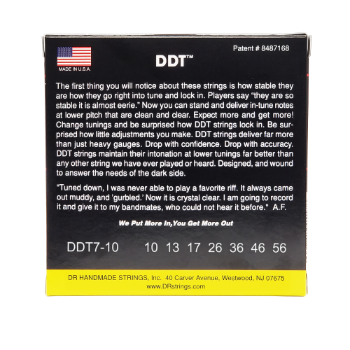 DR Strings Drop-Down Tuning 7 String DDT7-10 Medium Electric Guitar Strings - Image 3