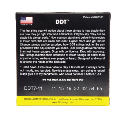 DR Strings Drop-Down Tuning 7 String DDT7-11 Extra Heavy Electric Guitar Strings - Image 3