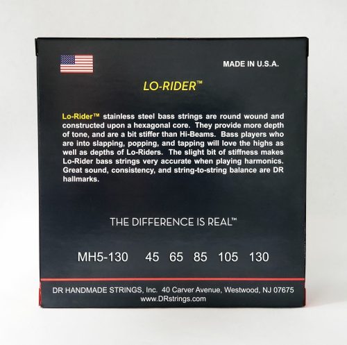 DR Strings Lo-Rider Bass Guitar Strings - .045-.130 5-string - Image 2