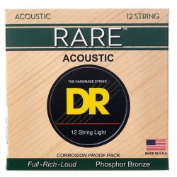 DR Strings Rare Phosphor Bronze 12-string Acoustic Strings - .010-.048
