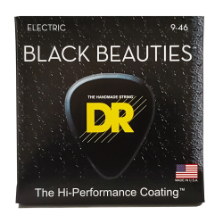 DR Strings Black Beauties K3 Coated Electric Guitar Strings - .009-.046 Light Heavy